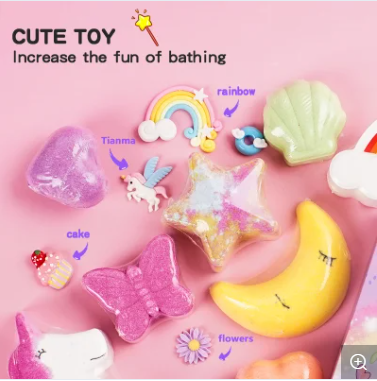 Bombe da bagno arcobaleno con giocattoli