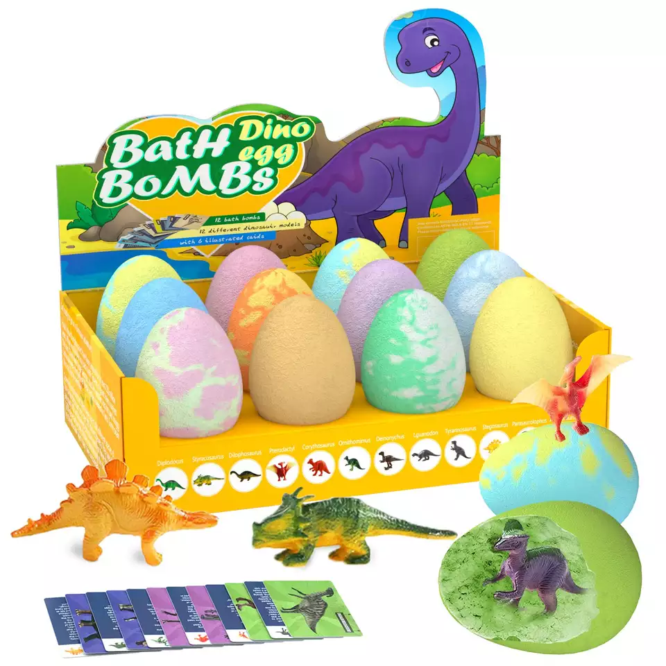 Bombe da bagno con uova di dinosauro