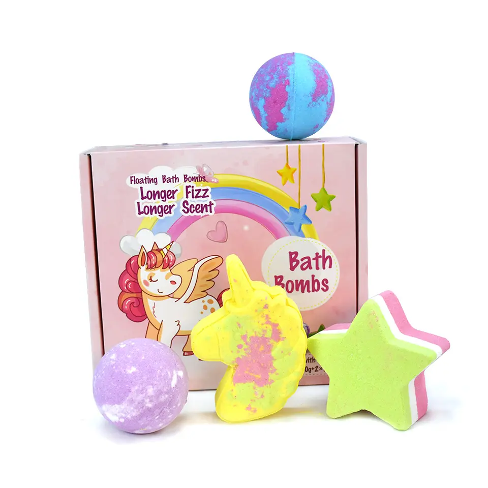 Bomba da bagno unicorno con giocattoli all'interno